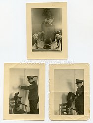 Waffen-SS 3 Fotos, Träger des Ritterkreuz des Eisernen Kreuzes SS-Sturmbannführer Wilhelm Dietrich, zuletzt Kommandeur des SS-Polizei-Panzergrenadier-Regiments 3