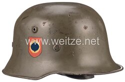 Polizei Stahlhelm M 38 "Edelstahl" mit beiden Emblemen