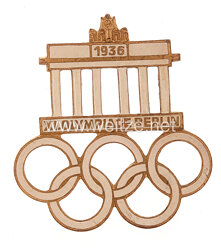 XI. Olympischen Spiele 1936 Berlin - Offizielles Besucherabzeichen " Brandenburger Tor "