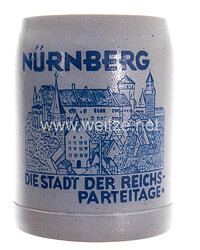 III. Reich - " Nürnberg die Stadt der Reichsparteitage " - Bierkrug 1/2 Liter