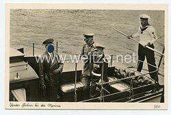 III. Reich - Propaganda-Postkarte - " Unser Führer bei der Marine "