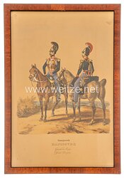 Königreich Hannover gerahmte handkolorierte Lithographie «Garde du Corps»