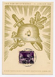 III. Reich - Propaganda-Postkarte - " Tag der Briefmarke 1942 "