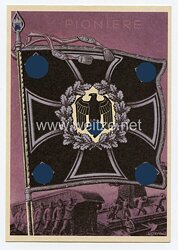 III. Reich - farbige Propaganda-Postkarte " Die siegreichen Fahnen und Standarten der deutschen Wehrmacht " - Karte 8