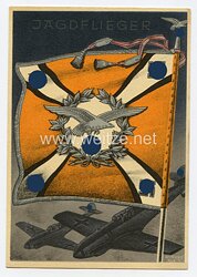 III. Reich - farbige Propaganda-Postkarte " Die siegreichen Fahnen und Standarten der deutschen Wehrmacht " - Karte 16