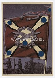 III. Reich - farbige Propaganda-Postkarte " Die siegreichen Fahnen und Standarten der deutschen Wehrmacht " - Karte 18