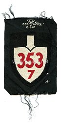 Reichsarbeitsdienst (RAD) Ärmelspaten für Mannschaften Abteilung 7/353 Kürnberg, Niederdonau Arbeitsgau 35