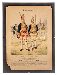Preußen gerahmte Uniformtafel von Knötel «Königs-Regiment»