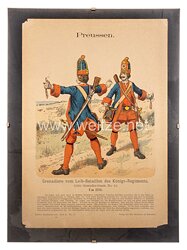 Preußen gerahmte Uniformtafel von Knötel «Grenadiere vom Leib-Bataillon des Königs-Regiments»