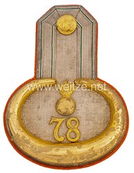 Königreich Sachsen Einzel Epaulette für einen Leutnant im Königlich Sächsischen 8. Feldartillerie-Regiment Nr. 78