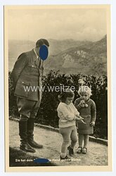 III. Reich - Propaganda-Postkarte - " Adolf Hitler - Sie hat dem Führer die Hand geben dürfen "