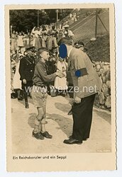 III. Reich - Propaganda-Postkarte - " Ein Reichskanzler und ein Seppl"