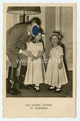 III. Reich - Propaganda-Postkarte - " Adolf Hitler - Die beiden Töchter Dr.Goebbels "
