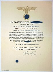 Luftwaffe - Ernennungsurkunde, Marinestabsingenieur