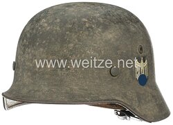 Wehrmacht Heer Stahlhelm M35 mit 1 Emblem und Rautarn