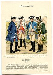 Knötel Uniformtafel "Unterstab" 1761,