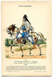 Knötel Uniformtafel "Husar vom Husaren-Regiment v. Vippach" 1752,