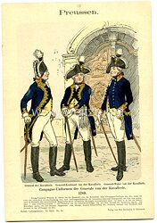 Knötel Uniformtafel "Campagne-Uniformen der Generale von der Kavallerie" 1745,