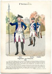 Knötel Uniformtafel "Regiment von Preussen" 1787,