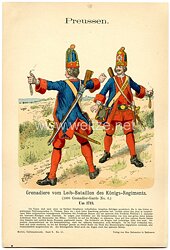 Knötel Uniformtafel "Grenadiere vom Leib-Bataillon des Königs-Regiments" 1713,