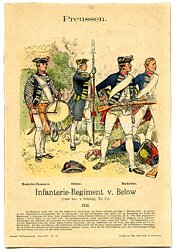 Knötel Uniformtafel "Infanterie-Regiment v. Below" 1757,