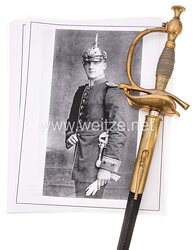 Preußen Kavallerie Geschenk-Stichdegen aus dem Nachlass des Leutnants «Quintino Caminecci» im Kürassier-Regiments Graf Geßler (Rheinisches) Nr. 8