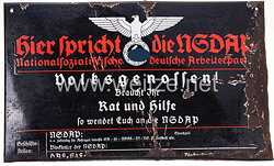 III. Reich NSDAP - Emailleschild - 