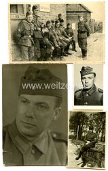 Wehrmacht Heer Fotos, Solden mit Ärmelabzeichen für ehemalige Angehörige der Technischen Nothilfe (TeNo)