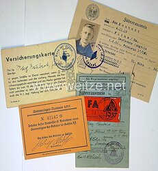 III. Reich - Deutsche Reichsbahn - Führerausweis diverse Dokumente für einen Führer im Jungvolk Fähnlein 17/181 