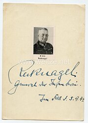 Heer - Originalunterschrift von Ritterkreuzträger Generalleutnant Hermann Recknagel