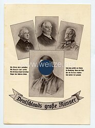 III. Reich - Propaganda-Postkarte - " Deutschlands große Männer - Adolf Hitler, von Hindenburg, von Bismarck, Friedrich der Große "