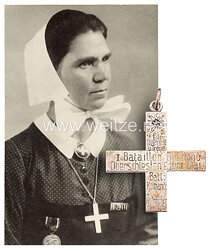 Ehrenzeichen vom 9. November 1923/Freikorps: Ehrenkreuz des I. Bataillon Freikorps Oberland 1921 als Sonderanfertigung für Schwester Pia, der einzigen Trägerin des Blutordens