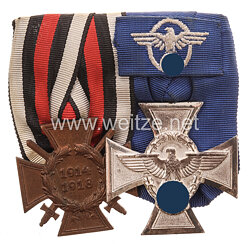 Ordensschnalle eines Polizei-Beamten im III. Reich und Veteranen des I. Weltkrieges