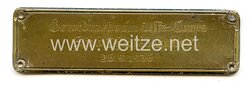 Wehrmacht Heer - Metallauflage für eine Wandplakette "Gewidmet vom Uff.Korps Stab III Inf.Rgt.26 26.9.1936"