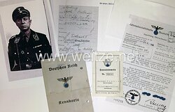 Polizei Hausausweis für einen Angestellten der Staatlichen Polizei-Verwaltung-Amt Hindenburg in Oberschlesien und Angehörigen der Allgemeinen SS Standarte 23 Gleiwitz 