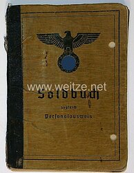 Wehrmacht Soldbuch für einen späteren Hauptfeldwebel zuletzt beim Landeschützen Bataillon 486