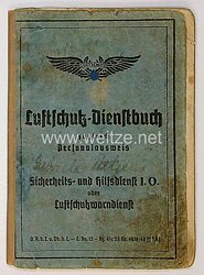 Luftschutz-Dienstbuch für eine Frau des Jahrgangs 1907 aus Hamburg  