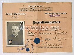 III. Reich - Ausmusterungsschein für einen Mann des Jahrgangs 1897 aus Schlesien 