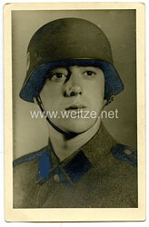 Waffen-SS Foto, SS-Mann mit Stahlhelm