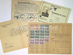 Reichsfinanzverwaltung Dienstausweis für einen Hilfszollassistenten und Ausweise für Königsberg 
