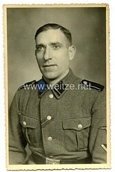 Waffen-SS Portraitfoto, SS-Sturmmann mit Koppelschloss