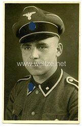 Waffen-SS Portraitfoto, SS-Unterscharführer mit Schirmmütze