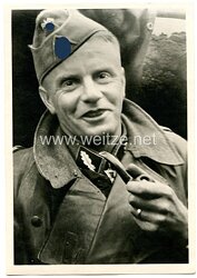 III. Reich - Propaganda-Postkarte - Eichenlaubträger SS Standartenführer Harmel 