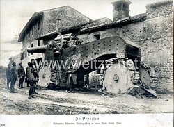 Deutsches Kaiserreich Pressefoto: In Venezien, Erbeutetes schwerstes Riesengeschütz in einem Dorfe hinter Udine