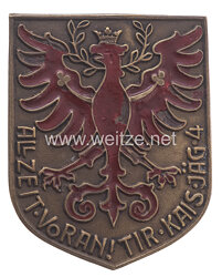 Österreich / K.u.K. Monarchie 1. Weltkrieg Kappenabzeichen Tiroler Kaiserjäger Regiment Nr. 4