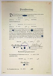 Waffen-SS - Originalunterschrift von SS-Brigadeführer Werner Ballauf auf einem SS Dienstvertrag