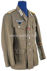 Wehrmacht Tropenfeldbluse M 43 für einen Leutnant Aufklärung mit Ärmelband 