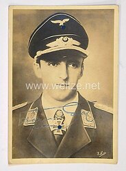 Luftwaffe - Originalunterschrift von Ritterkreuzträger mit Eichenlaub, Schwertern und Brillanten Major Hermann Graf