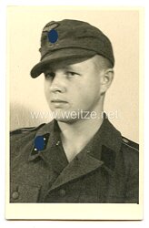 Waffen-SS Portraitfoto,  	 	SS-Mann mit Einheitsfeldmütze