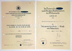 Kriegsmarine - Urkundenpaar von einem Marineoberingenieur